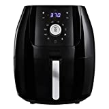Crux 6QT Digital Air Fryer, Healthy No-Oil Air Frying & Cooking, Hassle-Free Temperature and Timer Control, Easy to Clean with Removeable Dishwasher Safe Pan and Crisping Tray, Black, one size