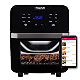 NUWAVE Brio Air Fryer Smart Oven, 15.5-Qt X-Large Family Size, Countertop Convection Rotisserie Grill Combo, SS Rotisserie Basket & Skewer Kit, Reversible Ultra Non-Stick Grill Griddle Plate Included