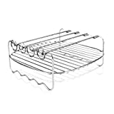 Air Fryer Double Layer Rack, Air Fryer Accessories Multi-purpose Rack Fits Most 4.2QT or Above（8in,4pins）