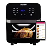 NUWAVE Brio Air Fryer Smart Oven, 15.5-Qt X-Large Family Size, Countertop Convection Rotisserie Grill Combo, Non-Stick Drip Tray, Stainless Steel Rotisserie Basket.