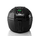 Elite Gourmet EAF-1506D Electric Digital Hot Air Fryer, 1400W Oil-Less Healthy Cooker, Timer & Temperature Controls, PFOA/PTFE Free, 3.5 Quart, Black