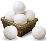 SnugPad Wool Dryer Balls XL Size 6 Pack, Natural Fabric Softener 100% Organic Premium New Zealand Wool, No Fillers, Anti Static, Lint Free, Odorless, Chemical Free and Reduces Wrinkles, 1000+ Loads, Baby Safe, Saving Energy & Time, White 6 Count