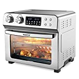 Air Fryer Toaster Oven, Geek Chef 24.5 Quart LCD Countertop Convection Airfryer with Rotisserie and Dehydrator, Oil-Free, Include 6 Cooking Accessories and E-Recipe Book