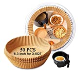 50 PCS Air Fryer Liner,Liners For Air Fryer Basket, Oil-Proof Water-Proof Air Fryer Liners Disposable, Round Baking Paper for Baking Roasting Air Fryer Filters
