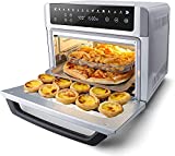 Gevi Air Fryer Toaster Oven Combo, Large Digital LED Screen Convection Oven with Rotisserie and Dehydrator, Extra Large Capacity Countertop Oven with Online Recipes, Sliver