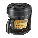 Compact Small Air Fryer, 2 Qt Electric Hot Air Fryer Oil-Less Healthy Cooker,Timer Controls, Borosilicate Glass Non-stick Fryer Basket,Recipe Guide + Auto Shut off Feature, Dark Gray