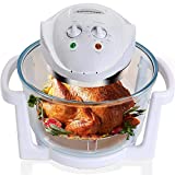 Air Fryer, Counter Top Toaster Oven, Convection Oven with Glass Bowl, Easy to Clean, Halogen Oven, XL to 18 qt, White
