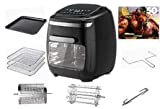 GoWISE USA 11.6-Quart Air Fryer Oven with Rotisserie and Dehydrator Functions + 8 Piece Accessory Set + 3 piece Accessory Kit+ 50 Recipes, Vibe (Black)