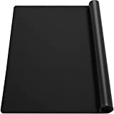 Ewen 25.6x17.5 Inch Large Silicone Kitchen Counter Mat, 2MM Thick Heat Resistant Countertop Protector, Silicone Mat Under Air Fryer, Toaster Oven, Microwave, Coffee Maker, Cutting Board, Drill, Black