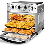 Geek Chef Air Fryer, Air Fryer Oven, 6 Slice 24.5QT Air Fryer Toaster Oven Combo, Roast, Bake, Broil, Reheat, Fry Oil-Free, Extra Large Convection Countertop Oven, Accessories, Stainless Steel, 1700W