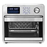 Kalorik Air Fryer Toaster Oven, MAXX® AFO 47797 SS 16 Quart, 9-in-1 Toaster Oven Air Fryer Combo - Roaster, Toaster, Baking, Broiler, Grill, Dehydrator, 21 Smart presets, 5 Accessories, Cookbook, 500°F Easy to Use, 1750W, Stainless Steel