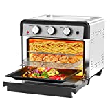 SKANWEN Air Fryer Oven, 7-in-1 24 Quart Extra Large Convection Countertop Oven, 6 Slice Toaster Oven, Rotisserie & Dehydrator, Fry, Roast, Broil, Bake, Dehydrate, Reheat, 8 Accessories, Recipes. 1700W