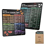 KOOC Air Fryer Magnetic Cheat Sheet Set, Larger Fonts, Air Fryer Accessories with Cooking Time, Air Fryer Magnet Chart Quick Reference Guide
