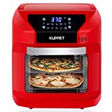 KUPPET Air Fryer 10QT Electric Hot Air Fryer, Roasting, Reheating & Dehydrating, Touch Screen Oven Oilless Cooker Extra Large Capacity Nonstick Fry Basket with Additional Accessories, 1700W, Red