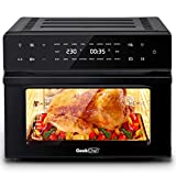 Geek Chef 31QT Air Fryer Toaster Oven Combo, 18-in-1 Digital Convection Countertop Oven, with Extra Large Family Size, Fit 13' Pizza, 6 Slices Toast,, with Rotisserie and Dehydrate, Bake, Digital LCD Screen, 6 Accessories Included, 1800w, Black