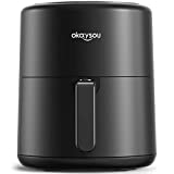 Okaysou 9-in-1 Air Fryer 4.3 QT Compact AirFryer with Digital LED Touch Panel Toaster Oven Healthy Cooking Stainless Steel Timer and Temp Customize 180 to 400°F,Black