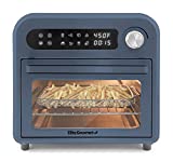 Elite Gourmet EAF1010DBG Programmable Air Fryer Convection Countertop Oven, 8 Menu Settings, Temperature + Timer Controls, Bake, Toast, Broil, Air Fry, 1500W with Recipes, Steel Exterior