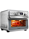 Michelangelo 12-in-1 Air Fryer Toaster Oven, 23QT Air Fryer Toaster Oven Combo, Stainless Steel Air Fryer Oven Combo with Rotisserie, Convection Oven Countertop with 8 accessories, 1700W, Silver