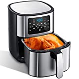 Nebulastone Air Fryer Oven 6 Quart, Large Capacity Air Fryer Toaster Oven, Oilless Cooker with 7 Presets & Air Fryer Cookbook, LED Digital Touch Screen, Less Oil for Healthy Rapid Frying