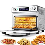 NICTEMAW Air Fryer, 26.5QT Air Fryer Oven, 1700W Electric Air Fryer Toaster Oven,15-in-1 Presets for Baking, with LED Display & Temperature/Time Dial,Roaster, Broiler, Rotisserie, Dehydrator,Pizza Oven