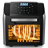 Nictemaw Air Fryer Oven, 13 QT/1500 W Convection Air Fryer Toaster Oven, 10-in-1 Dedicated Cooking Functions Airfryer with LED Touch-screen Panel/Deluxe Accessories, Oilless Countertop Oven for Air Frying, Rotisserie, Dehydrating and Baking