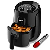 OJF Hot Air Fryer,4.2 Quart Electric Air Fryers Cooker with Dual Temperature and Time Knob Control,Easy to Use Oil-Free Air Fryer,1300W,Tray,Food Tong and 22 Recipes Included,ETL,Matte Black