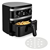 1 Quart Small Air Fryer, Mini Oil-Less Healthy Cooker, Home Use or Promotion Gift use, Non Stick Safe Fryer Basket, 60 Minute Timer & Temperature Control, Auto Shut-Off, 1-2 Personal Use, Black