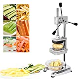 ROVSUN Upgraded Commercial Grade French Fry Cutter with Rudder Stock Lever, Vertical Fruit Vegetable Potato Slicer, Including Suction Feet,1/2-Inch,3/8-Inch,1/4-Inch Blades and Pusher Blocks