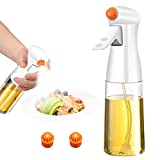 Oil Sprayer for Cooking, 210ml Olive Oil Sprayer Oil Mister, Premium Glass Oil Spritzer Oil Bottle, Air Fryer Accessories, Widely Used for BBQ,Baking,Salad, AHOUGER (White)