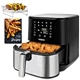 COSORI Air Fryer Oven 11 Functions Combo Additional Accessories (100 Paper Plus Online Recipes), Digital Touch Screen, Nonstick and Dishwasher-Safe Detachable Basket, 5.8QT, Stainless steel