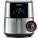 CHEFMAN Large Air Fryer Max XL 8 Qt, Healthy Cooking, User Friendly, Nonstick Stainless Steel, Digital Touch Screen with 4 Cooking Functions, BPA-Free, Dishwasher Safe Basket, Preheat & Shake Reminder