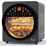 ERGO LIFE Air Fryer Oven 15.3 qt, 16-in-1 Digital Convection Oven with LCD TouchScreen &BPA-Free Accessories, Electric Hot Oven for Rotisserie Dehydrator Roast Bake Oilless & Low Fat Cooking