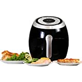 Total Chef Large Electric Air Fryer Oven 3.8QT/3.6L, Digital Touchscreen Controls, 7 Smart Cooking Presets, Adjustable Temperature and Timer, Non-Stick Basket, Quick and Easy Meals, Black and Silver