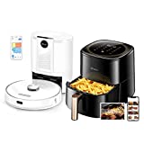 Ultenic T10 Self Empty Robot Vacuum and Mop & K10 Smart Air Fryer, Compatible with Alexa & Google Home, Ideal for Family Home