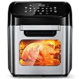 Air Fryer, 13 Quart Air fryer Oven with Rotisserie Function, 10 in 1 Electric Hot Oven with 8 Cooking Accessories and Recipe, 1700W Air Fryer Toaster Oven with 9 Presets, Preheat & Defrost Function