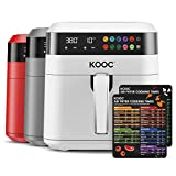[NEW LANUCH] KOOC XL Large Air Fryer, 6.5 Quart Electric Air Fryer Oven, Free Cheat Sheet for Quick Reference, 1700W, LED Touch Digital Screen, 10 in 1, Customized Temp/Time, Nonstick Basket, White