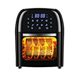 ZAFRO Air Fryer 10.5QT, 8-in-1 Presets, Oven with Rotisserie Dehydrator, Hot Air Fry, Cook, Crisp, Broil, Roast, Bake, LED Display, Thermostat & Timing Function, ETL Certificated 1700W (BLACK)
