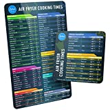 Air Fryer Magnetic Cheat Sheet Set, Air Fryer Accessories Cook Times, Airfryer Accessory Magnet Sheet Quick Reference Guide for Cooking and Frying (Black)