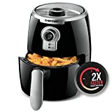 CHEFMAN Small, Compact Air Fryer Healthy Cooking, 2 Qt, Nonstick, User Friendly and Adjustable Temperature Control w/ 60 Minute Timer & Auto Shutoff, Dishwasher Safe Basket, BPA-Free, Black