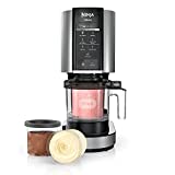 Ninja NC301 CREAMi Ice Cream Maker, for Gelato, Mix-ins, Milkshakes, Sorbet, Smoothie Bowls & More, 7 One-Touch Programs, with (2) Pint Containers & Lids, Compact Size, Perfect for Kids, Silver