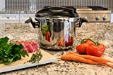 Barton 8Qt Pressure Cooker w/Recipe Book Easy Lock Lid Stainess Steel Canning Canner Pot Stove Top Instant Fast Cooking