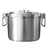 Buffalo QCP435 37-Quart Stainless Steel Pressure Cooker, Commercial large pressure cooker, large pressure canner, large kitchen appliance, steam rack included, optional pressure gauge, removable parts easy to clean