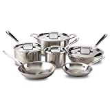 All-Clad Brushed D5 Stainless Cookware Set, Pots and Pans, 5-Ply Stainless Steel, Professional Grade, 10-Piece - 8400001085