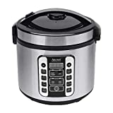 Aroma Housewares ARC-1020SB Aroma Rice Cooker & Food Steamer, 20-Cup, Silver, 20-Cup Cooked/10 -Cup Uncooked/5Qt.