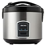 Aroma Housewares 20-Cup (Cooked) (10-Cup UNCOOKED) Cool Touch Rice Cooker and Food Steamer, Stainless Steel Exterior (ARC-900SB)