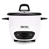 Aroma Housewares 6-Cup (Cooked) (3-Cup UNCOOKED) Pot-Style Rice Cooker (ARC-743G) , White
