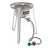 Bayou Classic SS50 21-in Tall Stainless High Pressure Cooker Features 14-in Cooking Surface 21-in Tall Welded Frame 4-in Cast Aluminum Burner 5-psi Adjustable Regulator w/ 36-in Stainless Braided Hose