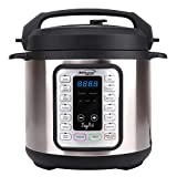 Brentwood Select EPC-636 8-in-1 Electric Pressure Slow, Rice, Egg Cooker, Sauté, Steam, Yogurt, and Food Warmer, 6 Quart, Staiinless Steel/Black