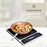 ChefWave 1800W Portable Induction Cooktop Burner, Single Burner Electric Cooktop with Digital Touch Sensor, Smart Induction Burner Compatible with Induction Cookware, Comes with Copper Frying Pan 10'