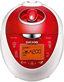 CUCKOO CRP-N0681FV | 6-Cup (Uncooked) Pressure Rice Cooker | 16 Menu Options: Sushi Rice, Nu Rung Ji, Brown Rice, & More, Made in Korea | White/Red